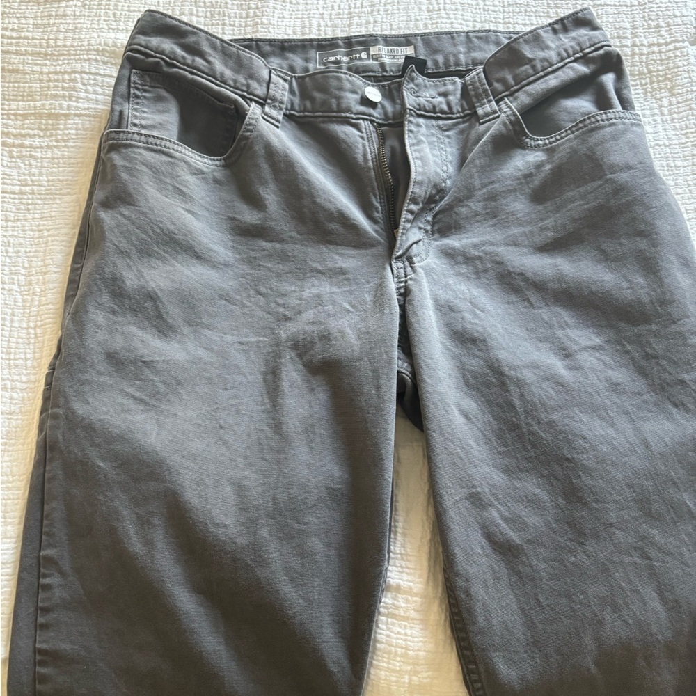 Grey Carhartt Canvas Work Pants